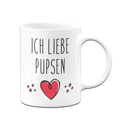 Bild: Tasse - Ich liebe Pupsen mit Herz Geschenkidee