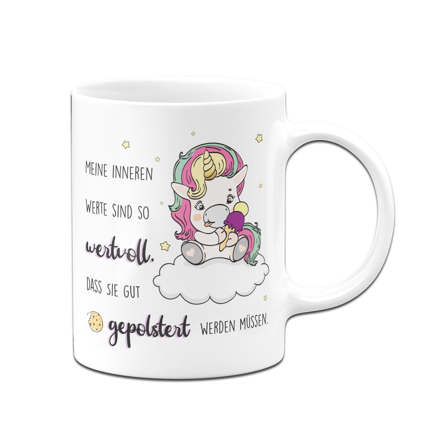 Bild: Einhorn Tasse - Meine inneren Werte sind so wertvoll Geschenkidee