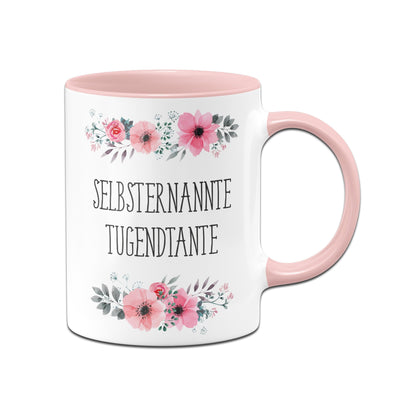 Bild: Tasse - Selbsternannte Tugendtante- blumig Geschenkidee