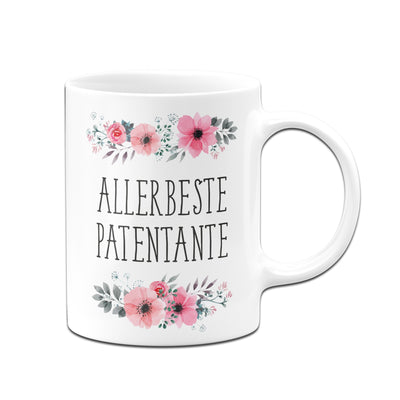 Bild: Tasse - Allerbeste Patentante - blumig Geschenkidee