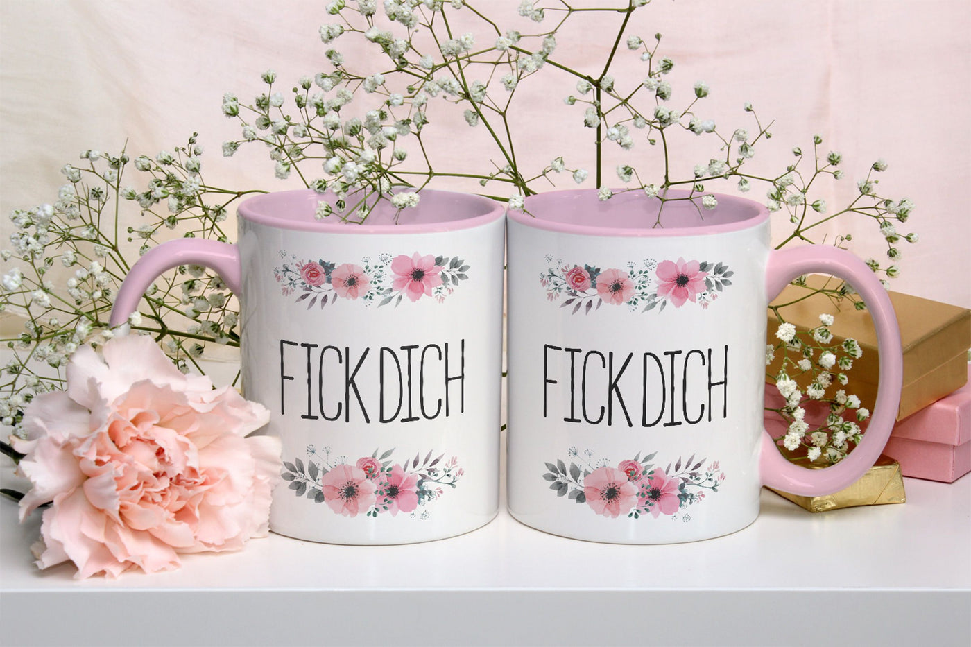 Bild: Tasse - Ficken Sie Sich - blumig Geschenkidee