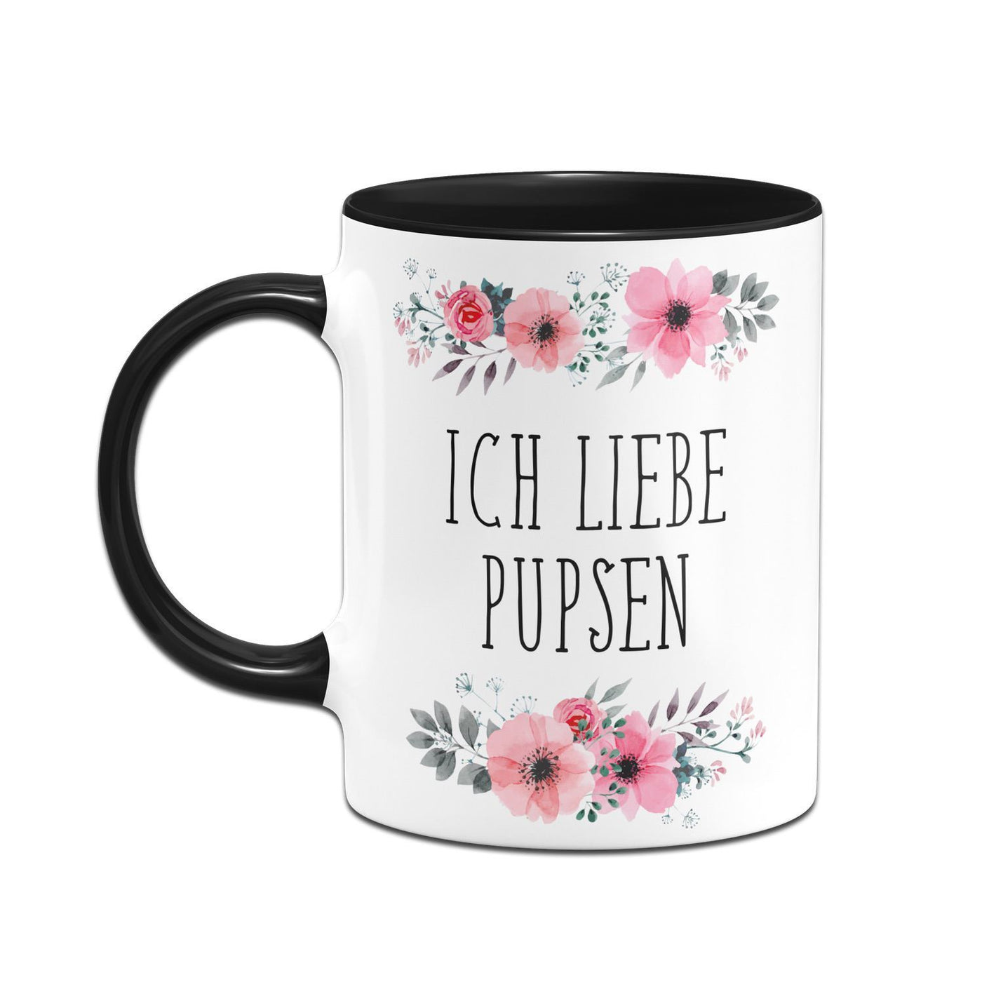 Bild: Tasse - Ich liebe Pupsen - blumig Geschenkidee