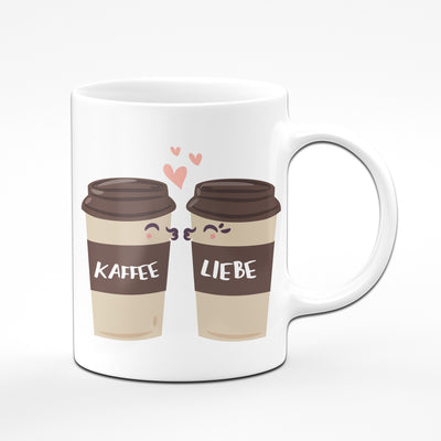 Bild: Tasse - Kaffee Liebe mit küssenden Kaffeebecher Geschenkidee