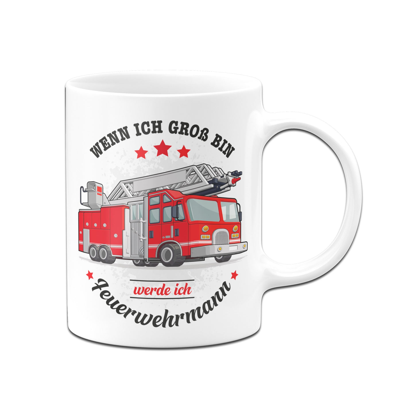 Bild: Kinder-Tasse - Wenn ich groß bin, werde ich Feuerwehrmann Geschenkidee