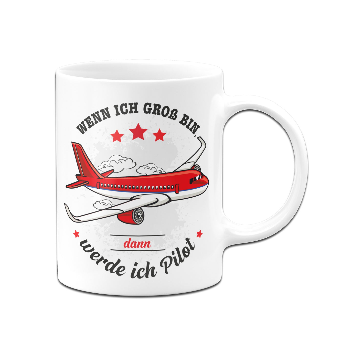 Bild: Kinder-Tasse - Wenn ich groß bin, werde ich Pilot. Geschenkidee