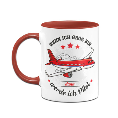 Bild: Kinder-Tasse - Wenn ich groß bin, werde ich Pilot. Geschenkidee