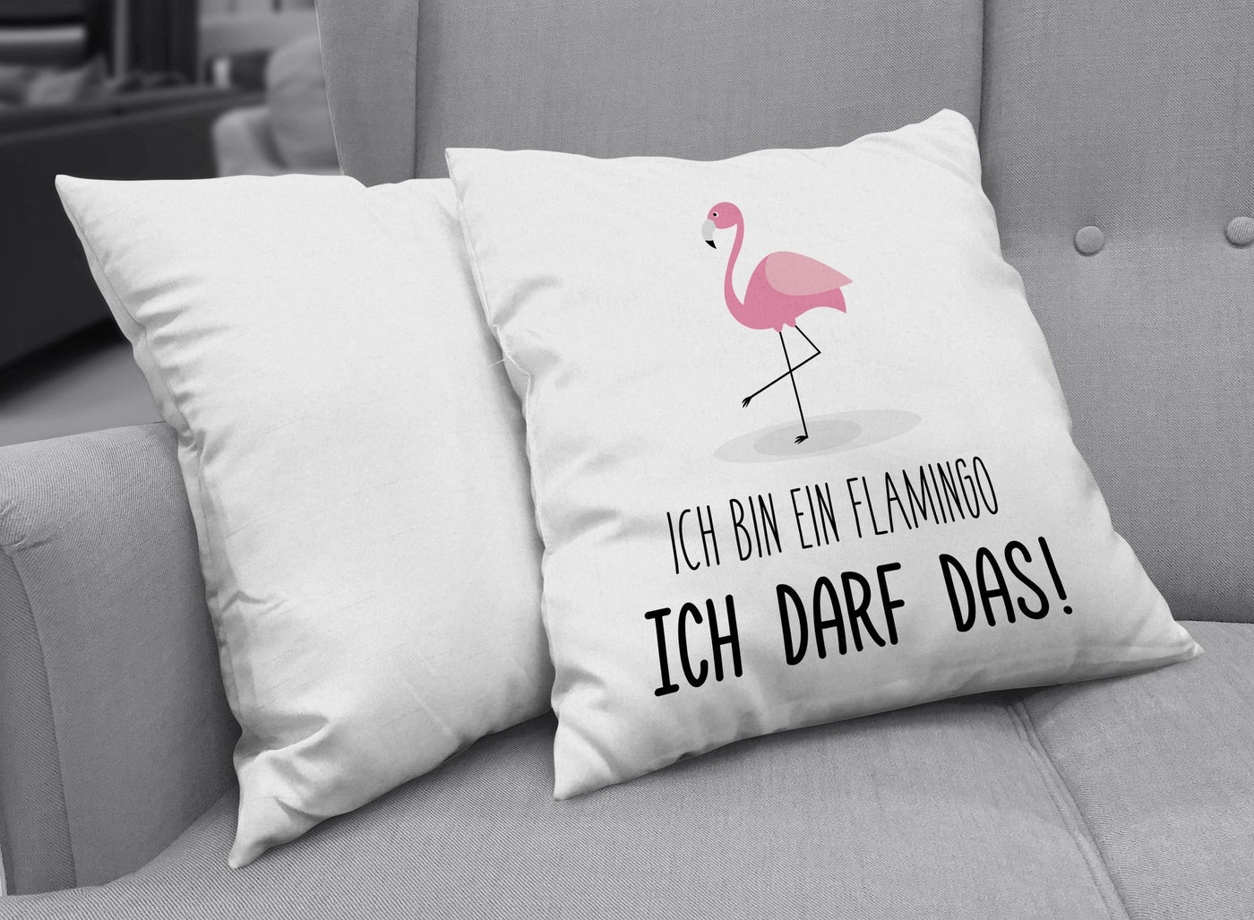 Bild: Kissen - Ich bin ein Flamingo Ich darf das Geschenkidee