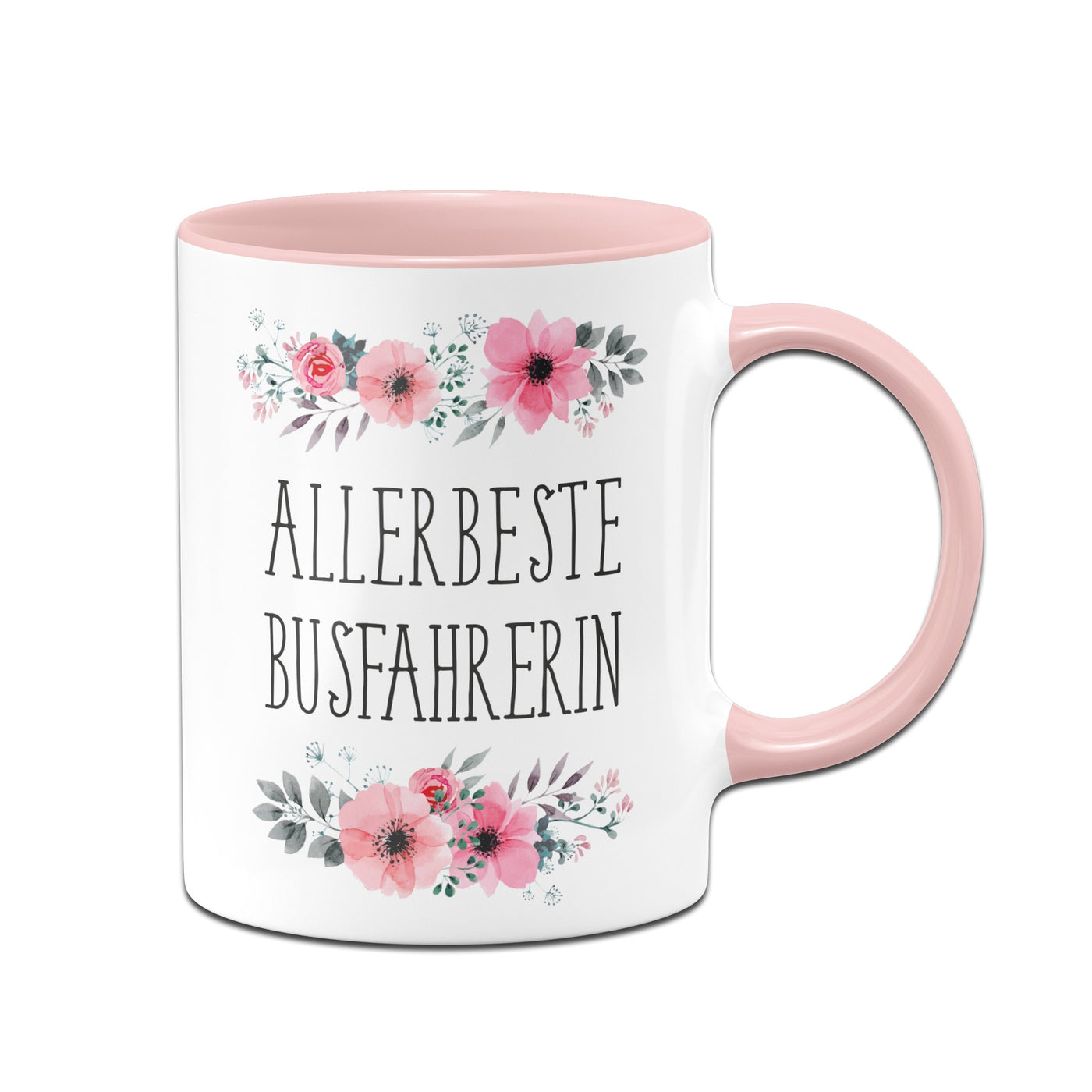 Bild: Tasse - Allerbeste Busfahrerin - blumig Geschenkidee