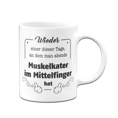 Bild: Tasse - Muskelkater im Mittelfinger Geschenkidee