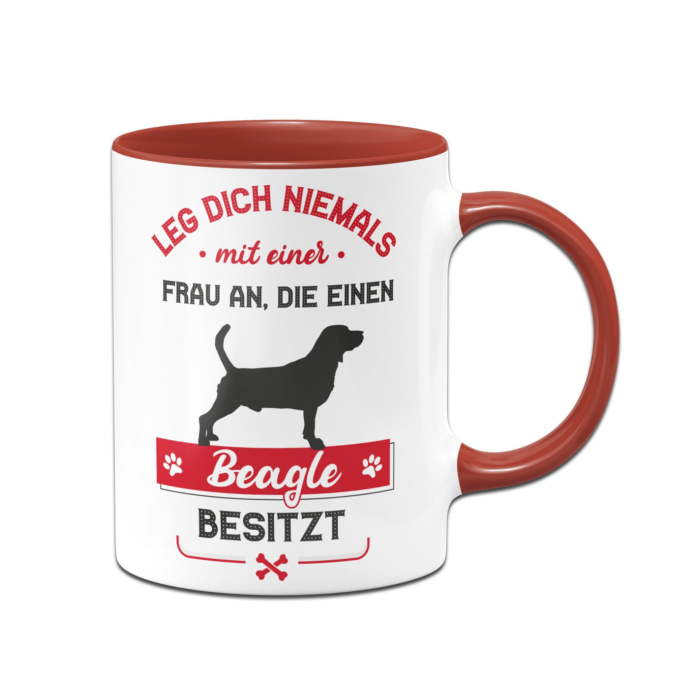 Bild: Tasse - Leg dich niemals mit einer Frau an, die einen Beagle besitzt Geschenkidee