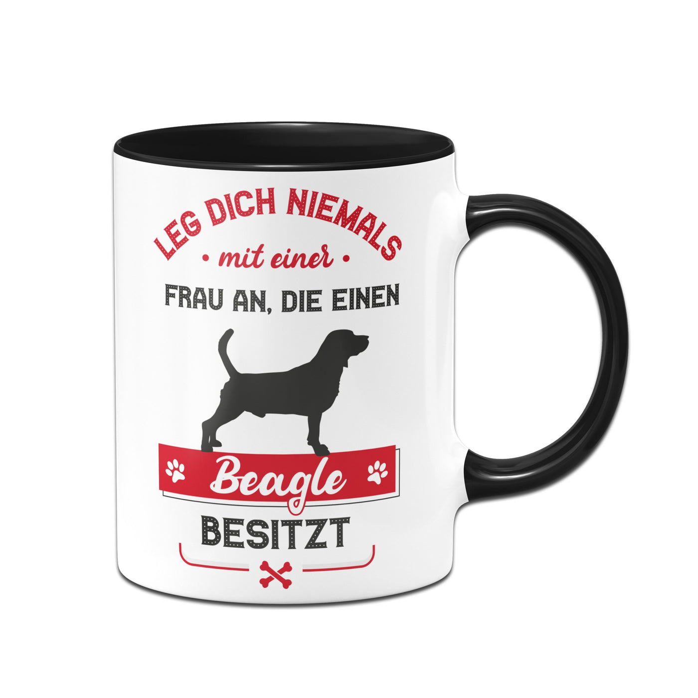 Bild: Tasse - Leg dich niemals mit einer Frau an, die einen Beagle besitzt Geschenkidee