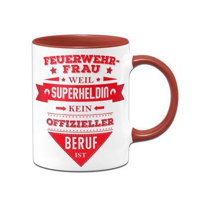 Bild: Tasse - Feuerwehrfrau, weil Superheldin kein offizieller Beruf ist. Geschenkidee