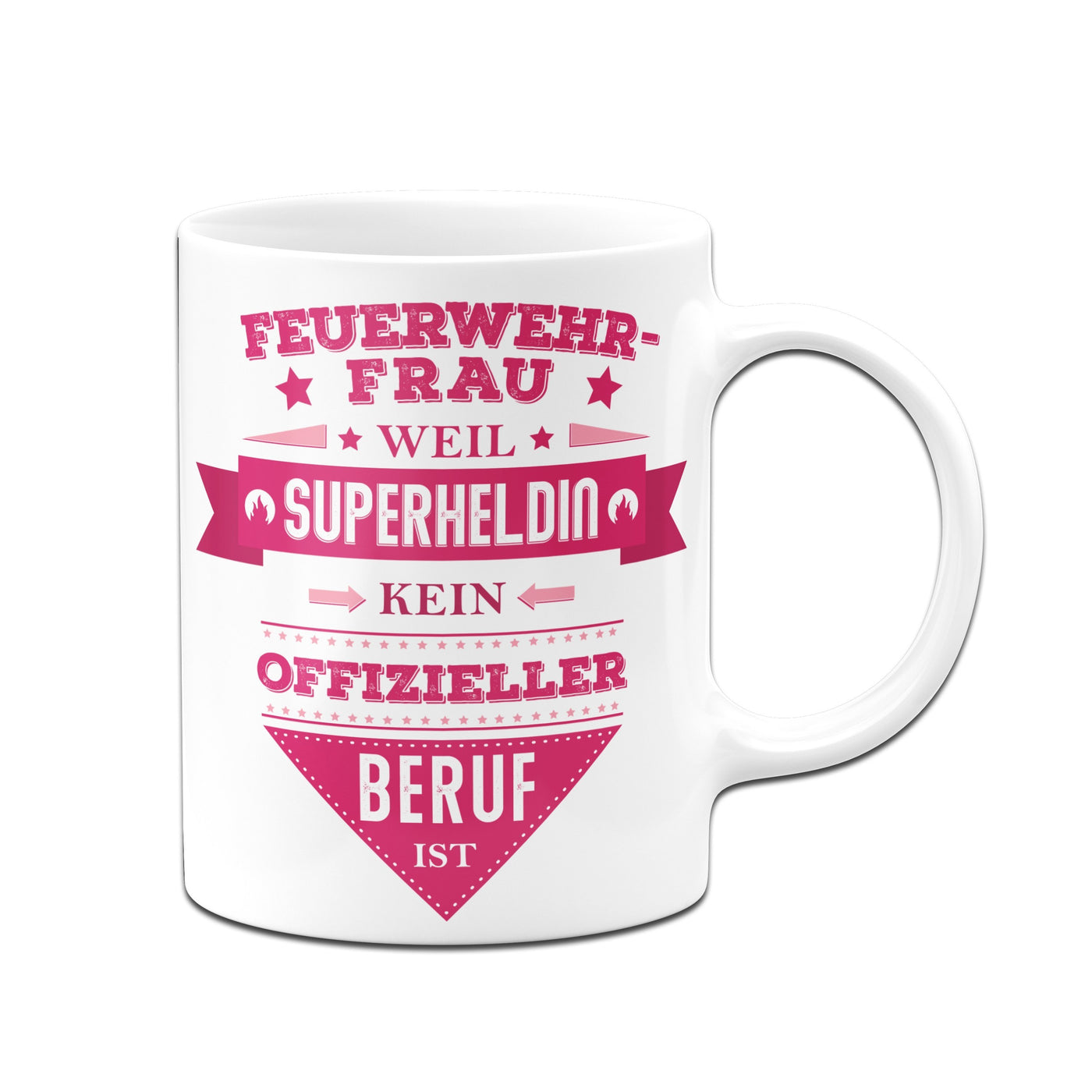 Bild: Tasse - Feuerwehrfrau, weil Superheldin kein offizieller Beruf ist. Geschenkidee
