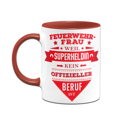 Bild: Tasse - Feuerwehrfrau, weil Superheldin kein offizieller Beruf ist. Geschenkidee