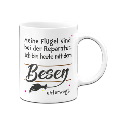 Bild: Tasse - Meine Flügel sind bei der Reparatur. Geschenkidee