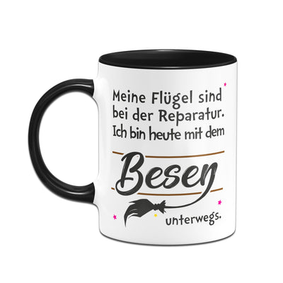 Bild: Tasse - Meine Flügel sind bei der Reparatur. Geschenkidee