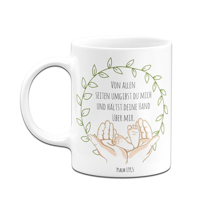 Bild: Tasse - Von allen Seiten umgibst du mich Psalm 139,5 Geschenkidee