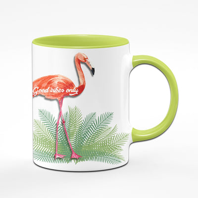 Bild: Flamingo Tasse - Good Vibes only Geschenkidee