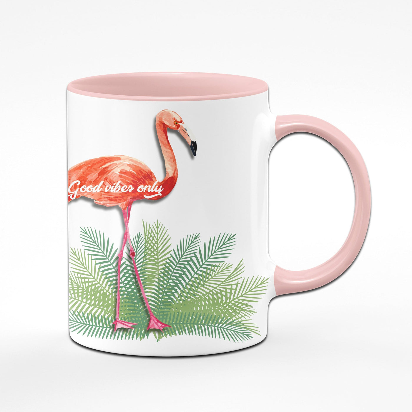 Bild: Flamingo Tasse - Good Vibes only Geschenkidee