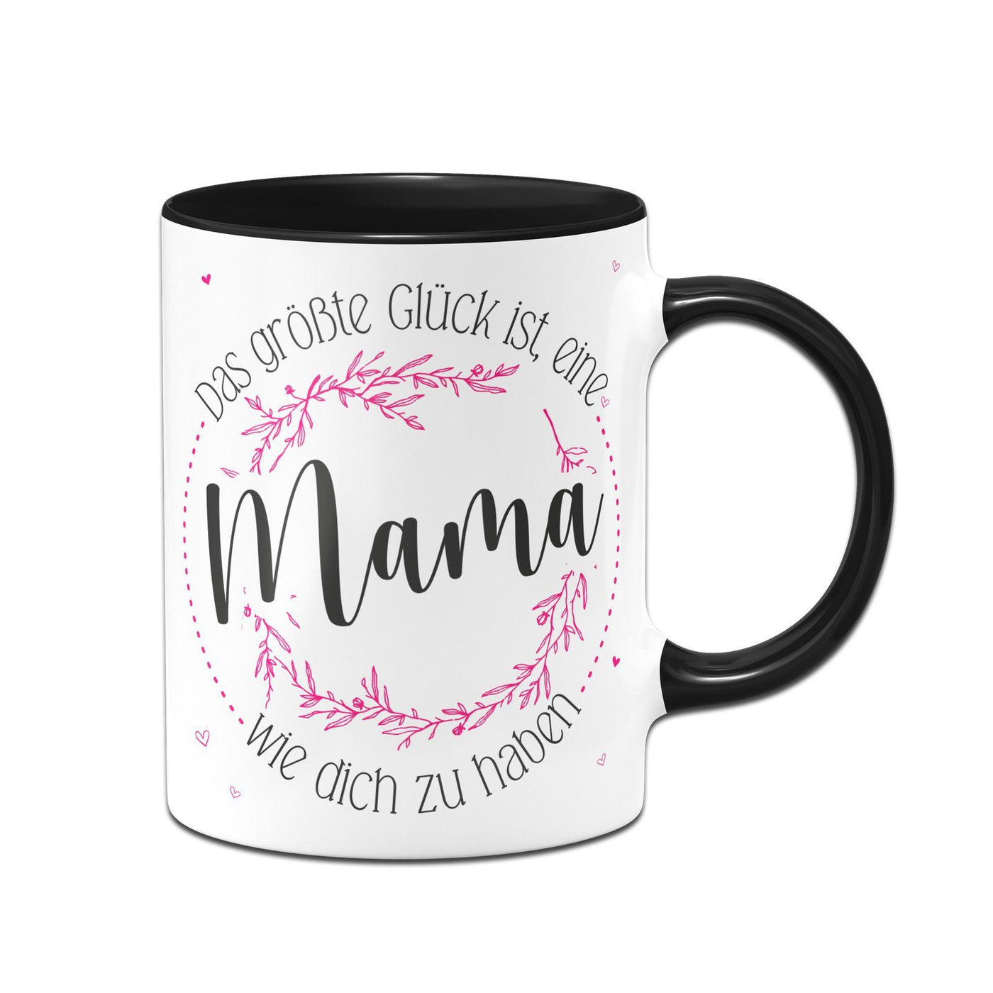 Bild: Tasse - Das größte Glück ist eine Mama wie dich zu haben - Blumenkranz Geschenkidee