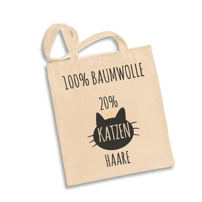 Bild: Baumwolltasche - 100% Baumwolle 20% Katzenhaare Geschenkidee