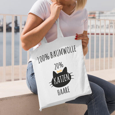 Bild: Baumwolltasche - 100% Baumwolle 20% Katzenhaare Geschenkidee