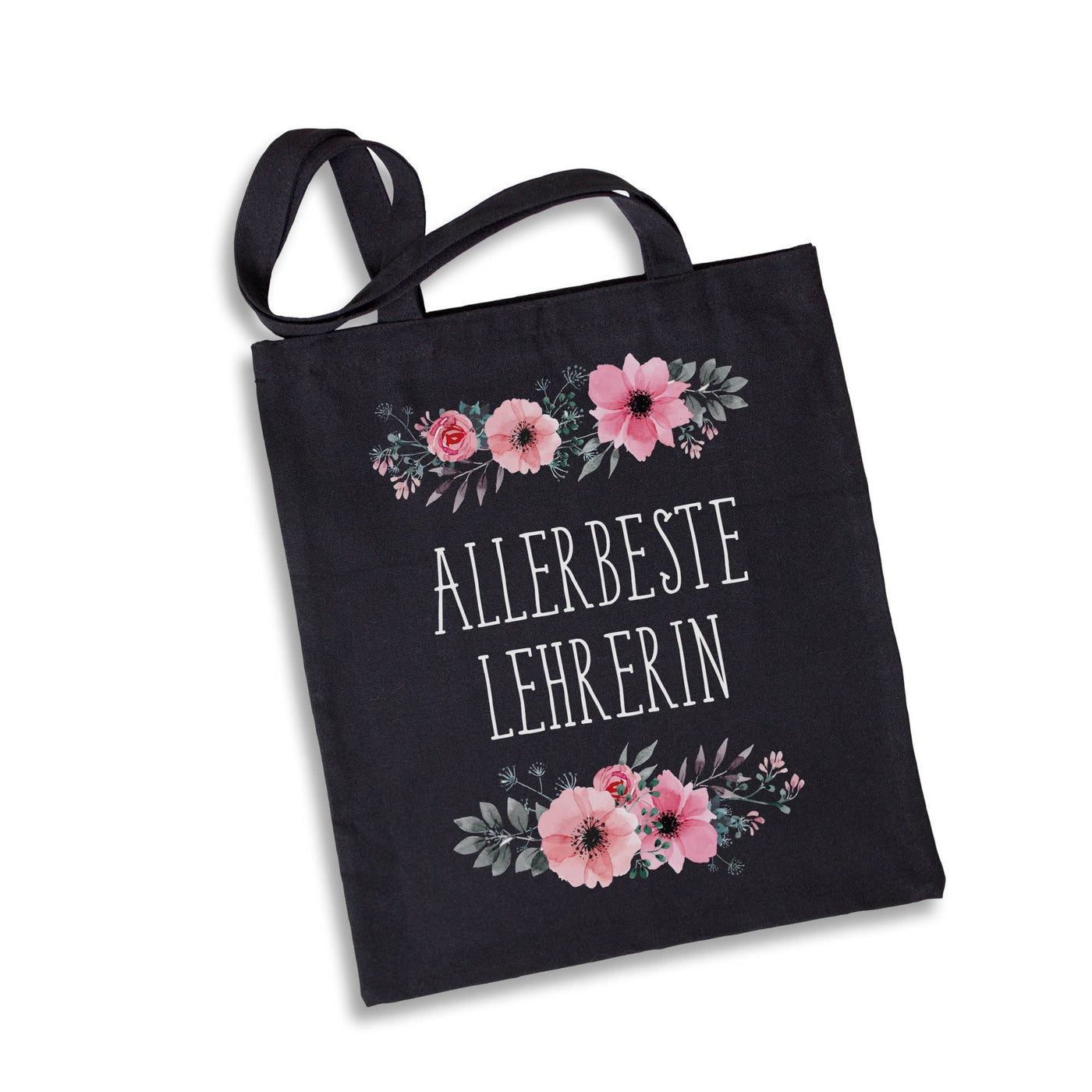 Bild: Baumwolltasche - Allerbeste Lehrerin - blumig Geschenkidee