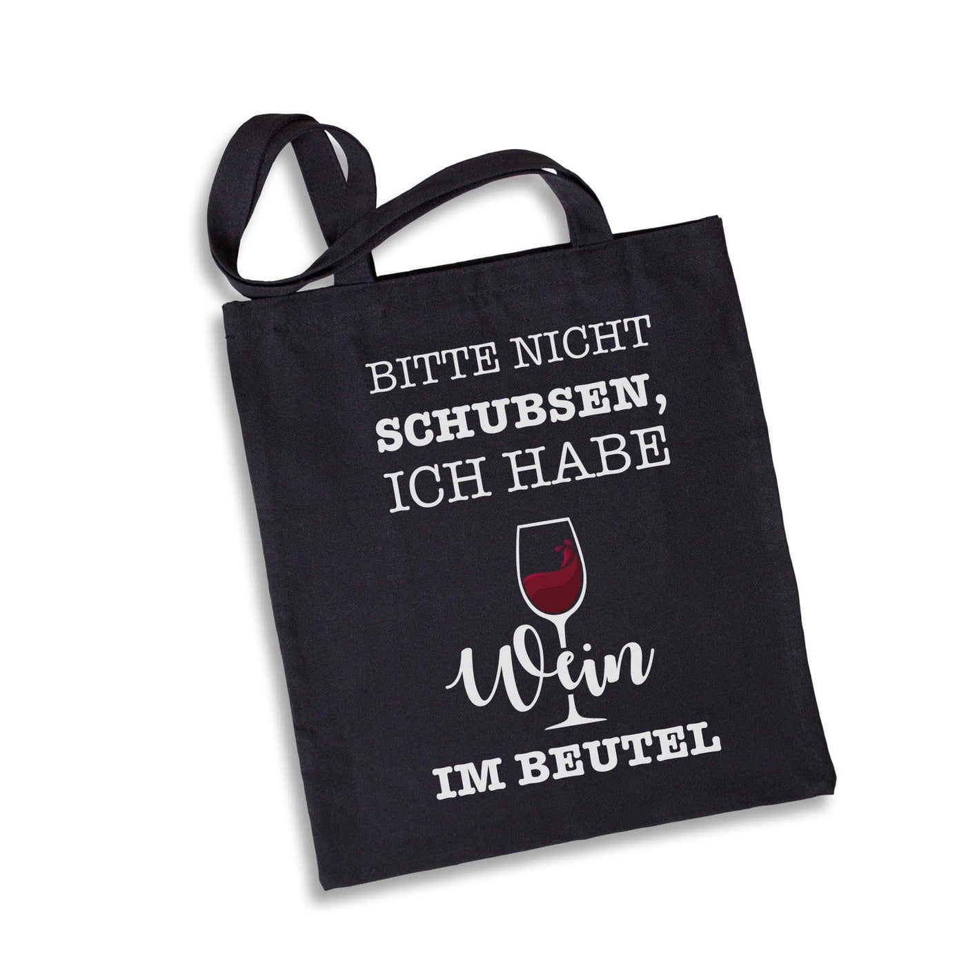 Bild: Baumwolltasche - Bitte nicht schubsen, ich habe Wein im Beutel. Geschenkidee