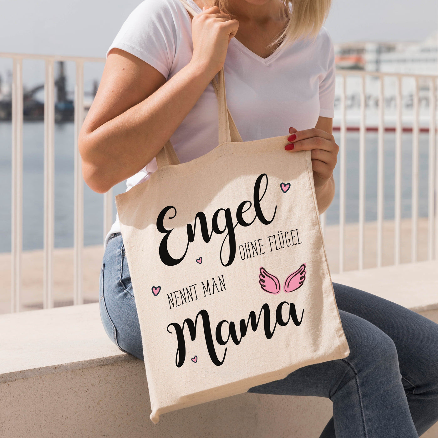 Bild: Baumwolltasche - Engel ohne Flügel nennt man Mama. Geschenkidee