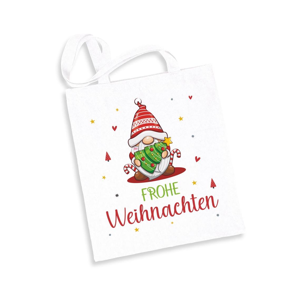 Bild: Baumwolltasche - Frohe Weihnachten (Wichtel) Geschenkidee