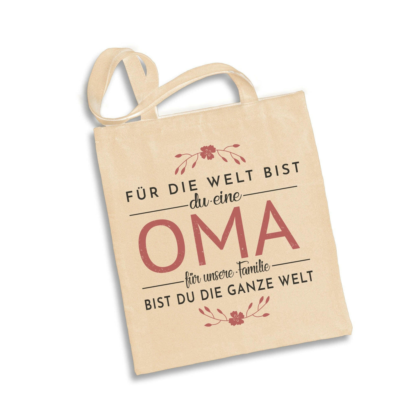 Bild: Baumwolltasche - Für die Welt bist du eine Oma für unsere Familie bist du die ganze Welt. Geschenkidee