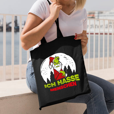 Bild: Baumwolltasche - Grinch - Ich hasse Menschen Geschenkidee