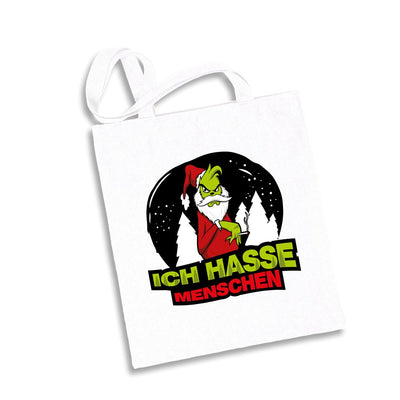 Bild: Baumwolltasche - Grinch - Ich hasse Menschen Geschenkidee