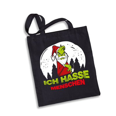 Bild: Baumwolltasche - Grinch - Ich hasse Menschen Geschenkidee