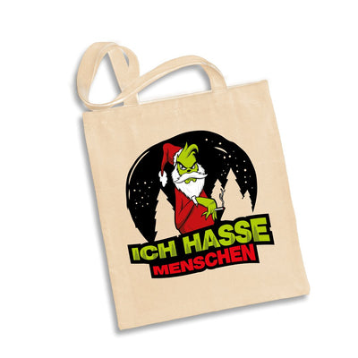 Bild: Baumwolltasche - Grinch - Ich hasse Menschen Geschenkidee