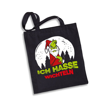 Bild: Baumwolltasche - Grinch - Ich hasse Wichteln Geschenkidee