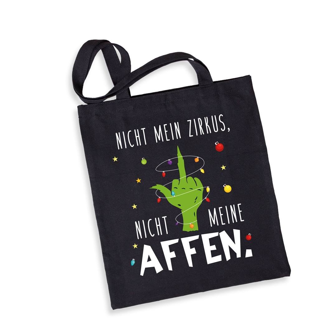 Bild: Baumwolltasche - Grinch - Nicht mein Zirkus, nicht meine Affen. (Mittelfinger) Geschenkidee