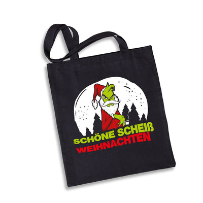 Bild: Baumwolltasche - Grinch - Schöne scheiß Weihnachten Geschenkidee