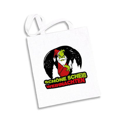 Bild: Baumwolltasche - Grinch - Schöne scheiß Weihnachten Geschenkidee