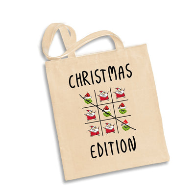 Bild: Baumwolltasche - Grinch - Tic-Tac-Toe - Christmas Edition Geschenkidee