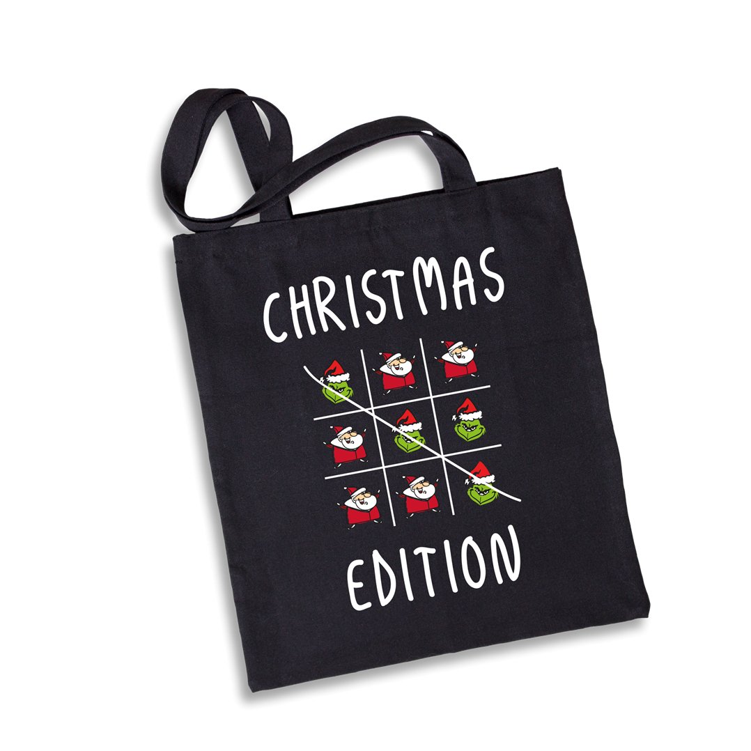 Bild: Baumwolltasche - Grinch - Tic-Tac-Toe - Christmas Edition Geschenkidee