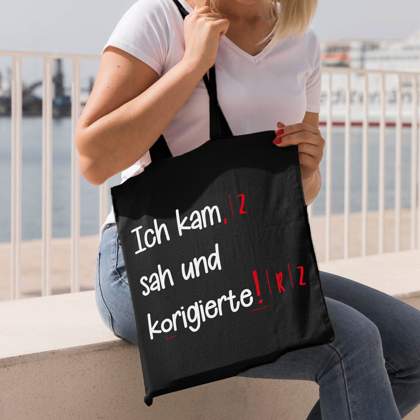 Bild: Baumwolltasche - Ich kam sah und korigierte Geschenkidee