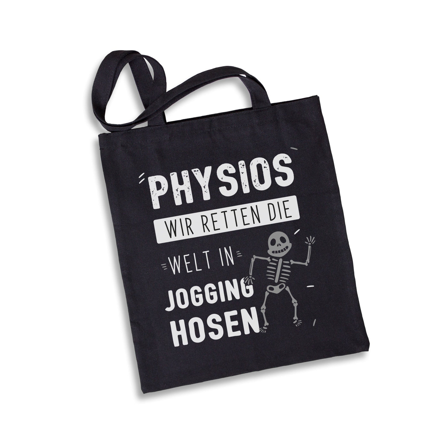 Bild: Baumwolltasche - Physios Wir retten die Welt in Jogginghosen Geschenkidee