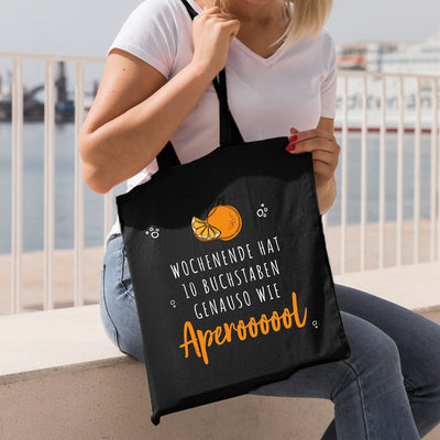 Bild: Baumwolltasche - Wochenende hat 10 Buchstaben. Genauso wie Aperoooool Geschenkidee