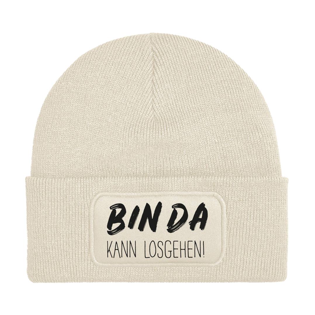 Bild: Beanie Mütze - Bin da - kann losgehen! Geschenkidee