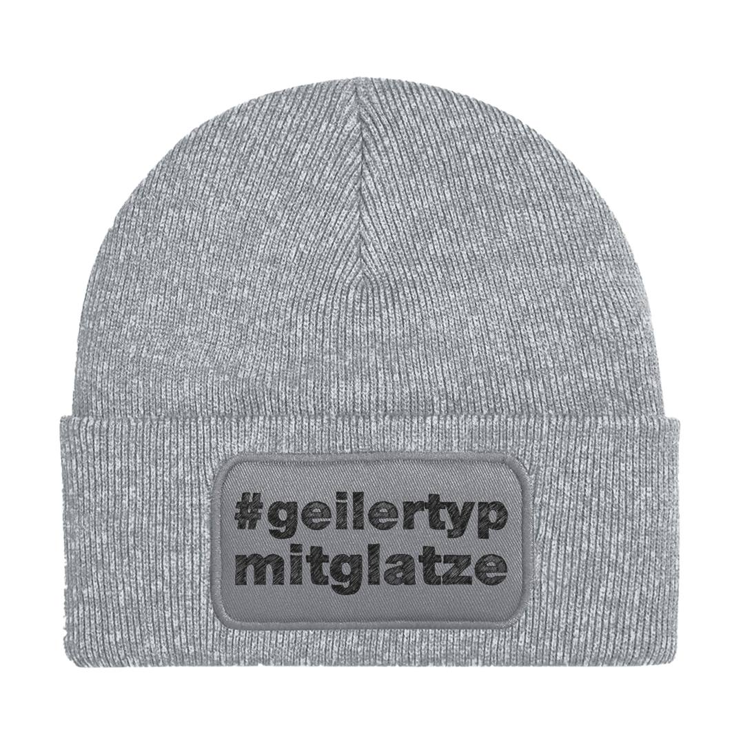 Bild: Beanie Mütze - #geilertypmitglatze Geschenkidee