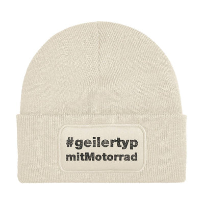 Bild: Beanie Mütze - #geilertypmitmotorrad Geschenkidee