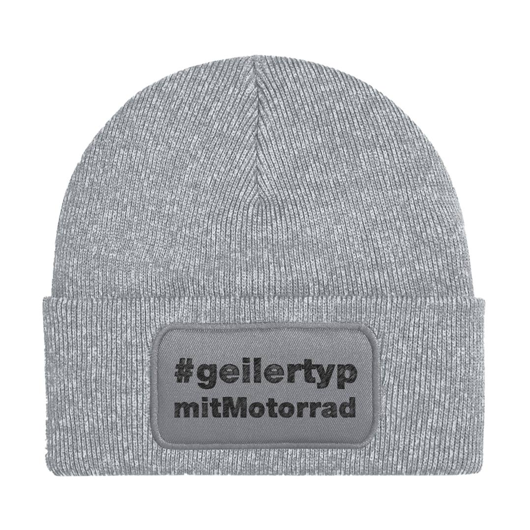 Bild: Beanie Mütze - #geilertypmitmotorrad Geschenkidee