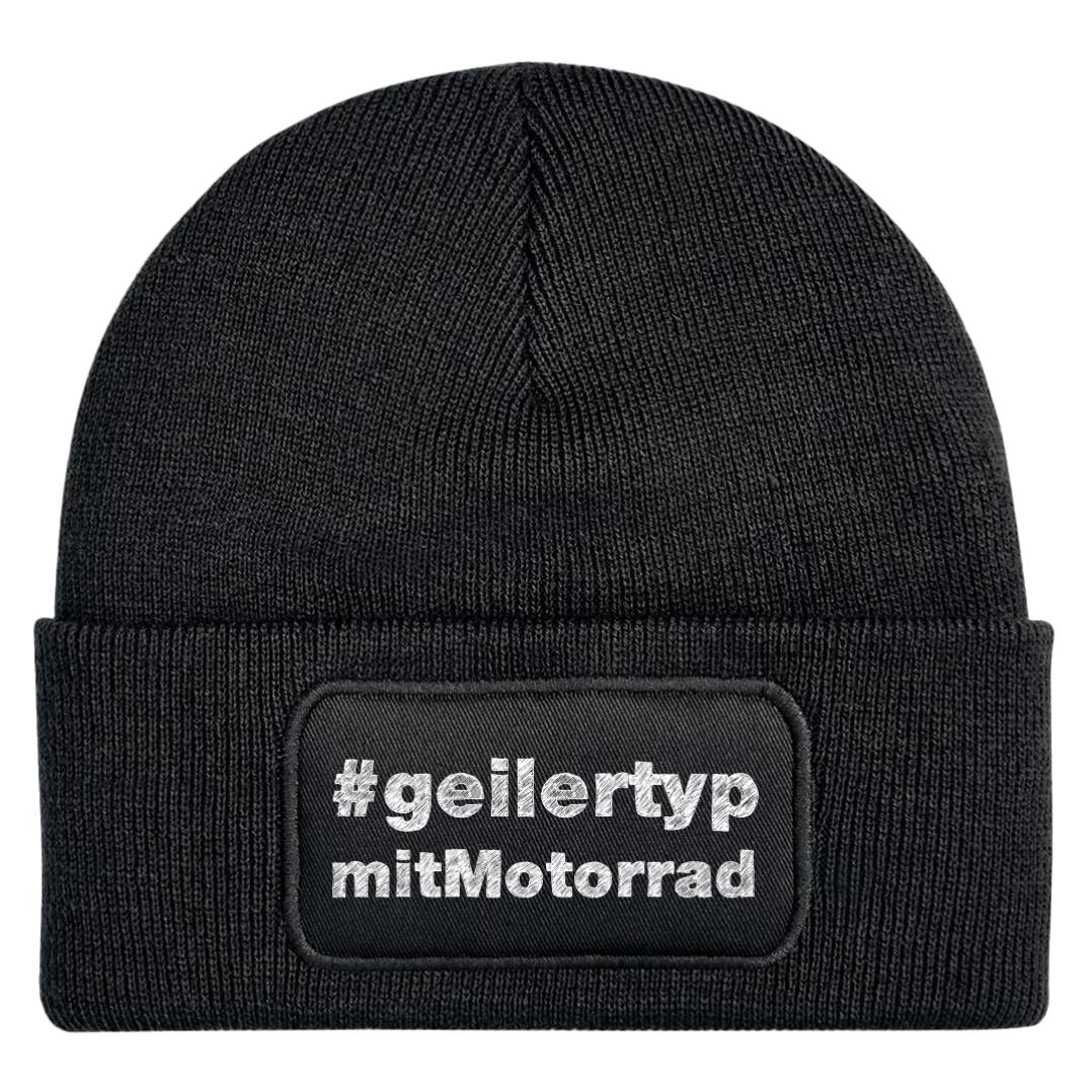 Bild: Beanie Mütze - #geilertypmitmotorrad Geschenkidee