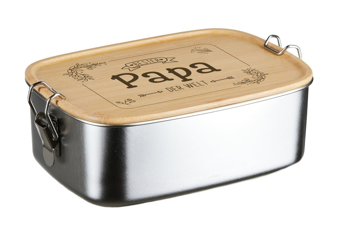 Bild: Brotdose - Bester Papa der Welt - Edelstahl mit Bambusdeckel Geschenkidee